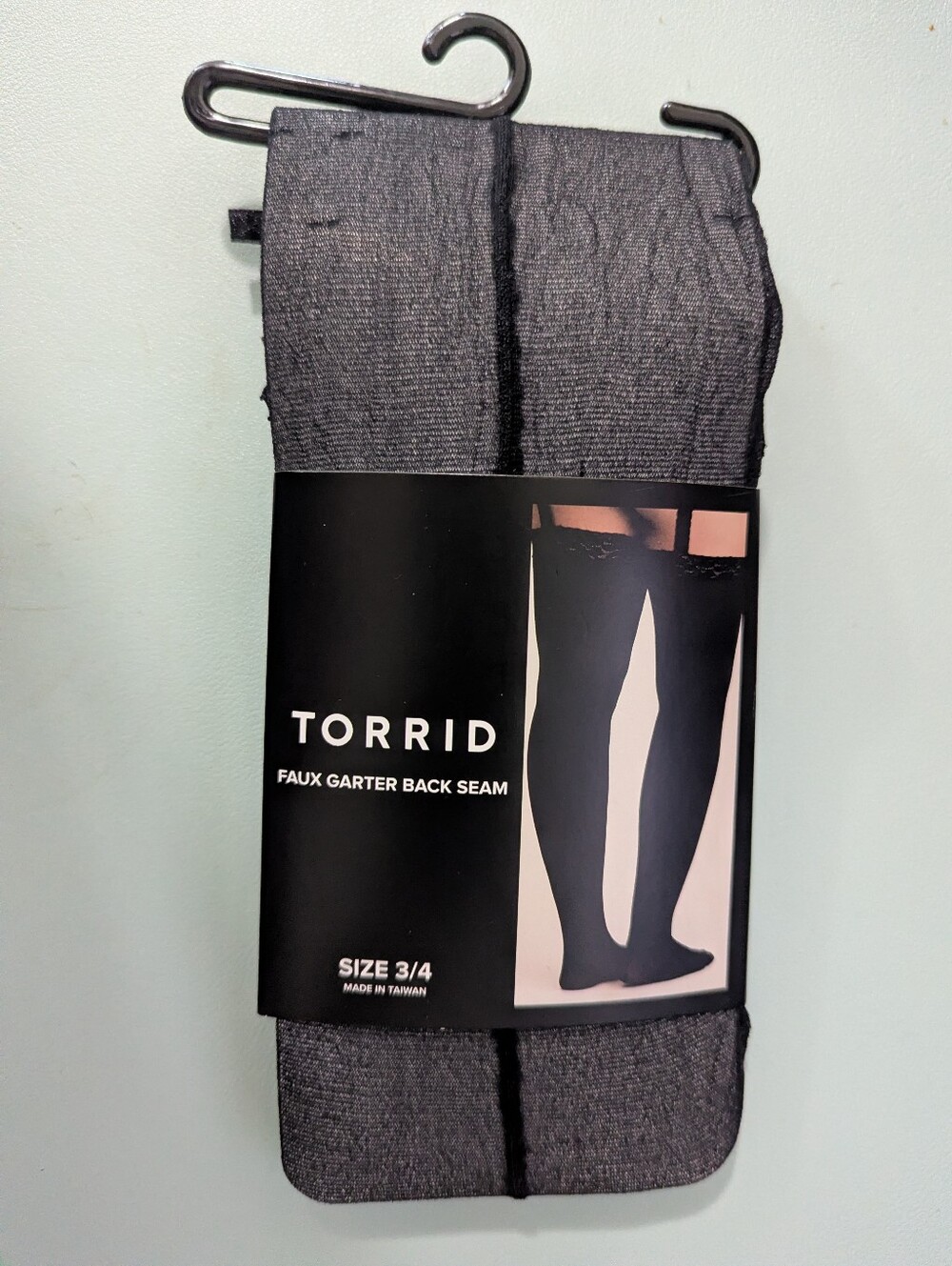 Torrid Faux Garter Back Seam Tights - Charcoal - Size 3/4 NWT